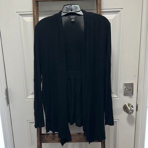 Women’s black jersey fabric drape style cardigan size medium